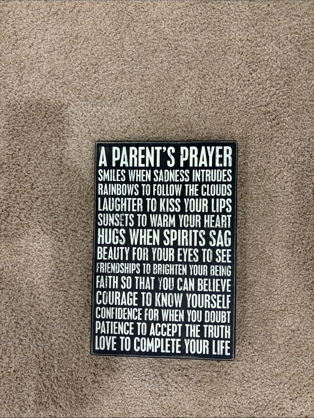 A Parent's Prayer Black Inspirational Wall Sign - Home Accents